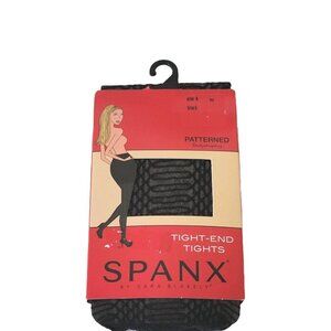 Spanx Tight-End Tights Size A Black Patterned Bodyshaping Control Cotton Gussett